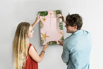 Magnetic dry erase board with a summer frame