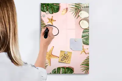 Magnetic dry erase board with a summer frame