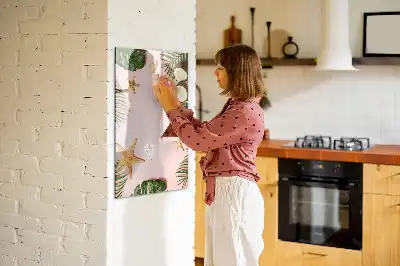 Magnetic dry erase board with a summer frame