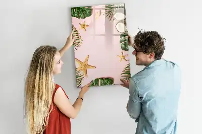 Magnetic dry erase board with a summer frame