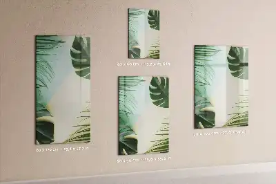 Magnetic dry erase board tropical monstera print