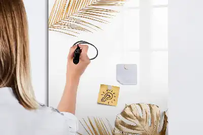 Magnetic erase board with gold leaves design