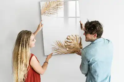 Magnetic erase board with gold leaves design
