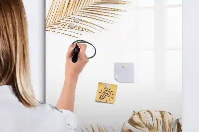 Magnetic erase board with gold leaves design