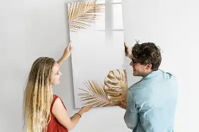 Magnetic erase board with gold leaves design