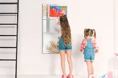 Magnetic erase board with gold leaves design