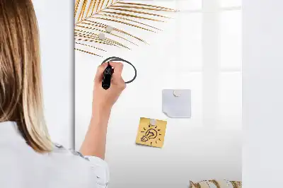 Magnetic erase board with gold leaves design