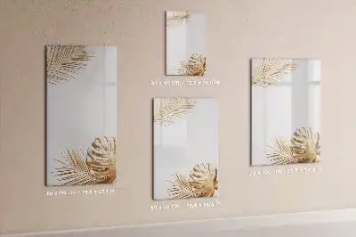 Magnetic erase board with gold leaves design