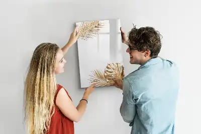 Magnetic erase board with gold leaves design