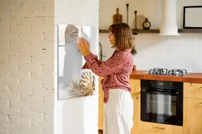 Magnetic erase board with gold leaves design