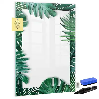 Magnetic writing board with monstera frame