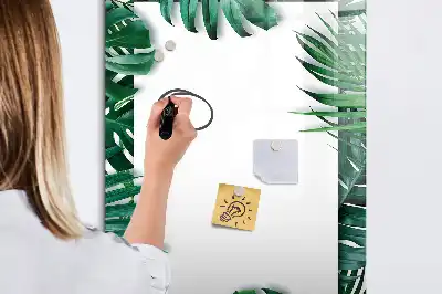 Magnetic writing board with monstera frame