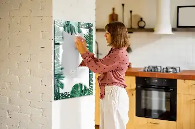 Magnetic writing board with monstera frame