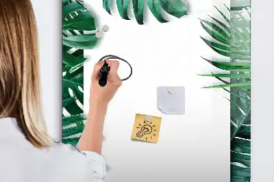 Magnetic writing board with monstera frame