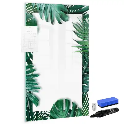 Magnetic writing board with monstera frame