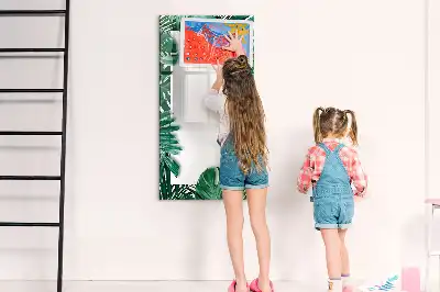 Magnetic writing board with monstera frame