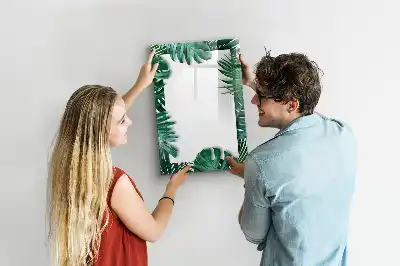 Magnetic writing board with monstera frame