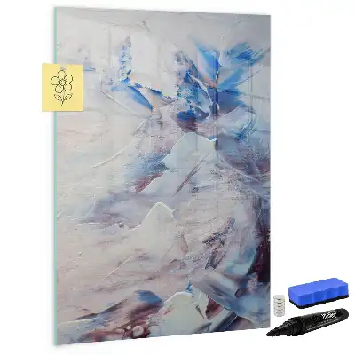 Magnetic dry erase board with painterly abstraction design