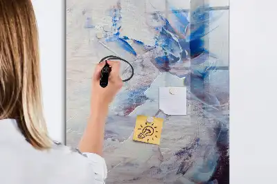 Magnetic dry erase board with painterly abstraction design