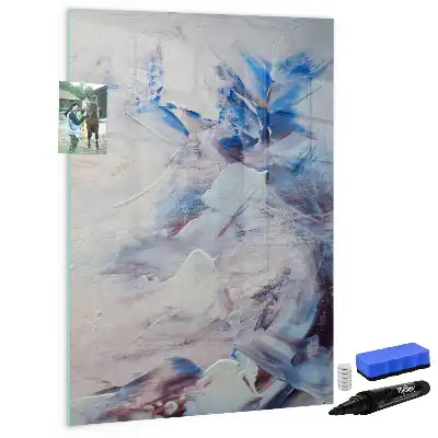 Magnetic dry erase board with painterly abstraction design