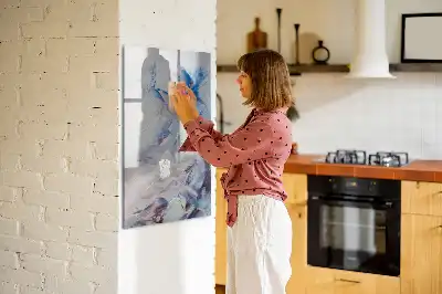 Magnetic dry erase board with painterly abstraction design