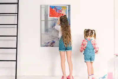 Magnetic dry erase board with painterly abstraction design