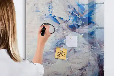 Magnetic dry erase board with painterly abstraction design