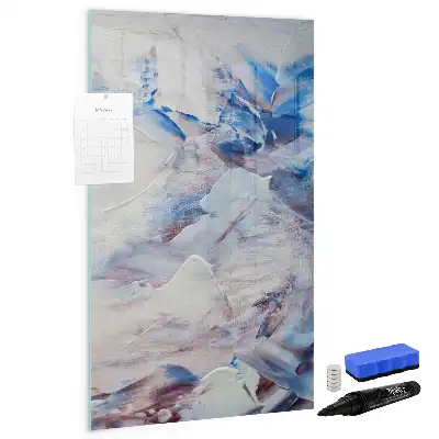 Magnetic dry erase board with painterly abstraction design