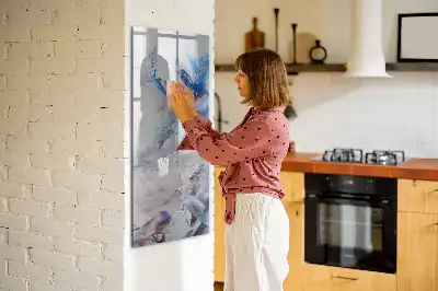 Magnetic dry erase board with painterly abstraction design
