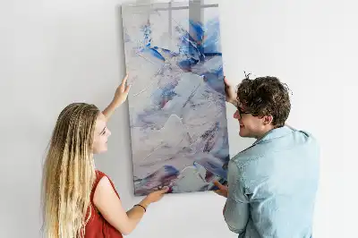 Magnetic dry erase board with painterly abstraction design