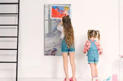 Magnetic dry erase board with painterly abstraction design