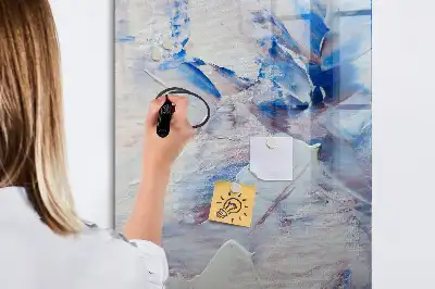 Magnetic dry erase board with painterly abstraction design