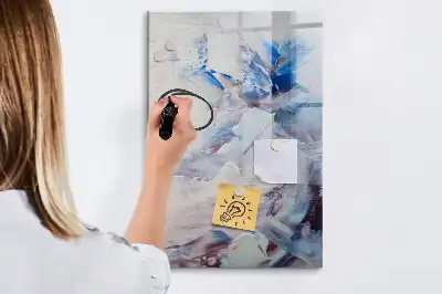 Magnetic dry erase board with painterly abstraction design