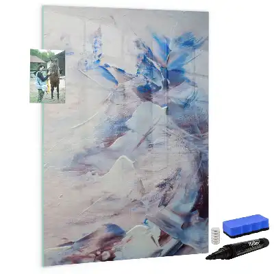 Magnetic dry erase board with painterly abstraction design