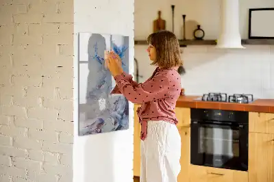 Magnetic dry erase board with painterly abstraction design