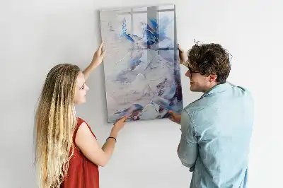 Magnetic dry erase board with painterly abstraction design
