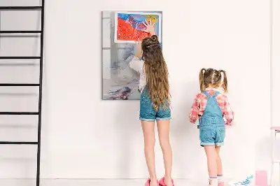 Magnetic dry erase board with painterly abstraction design