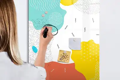 Magnetic dry erase board colorful doodles design