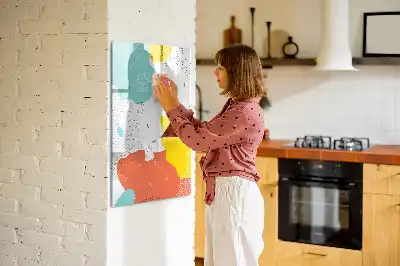 Magnetic dry erase board colorful doodles design