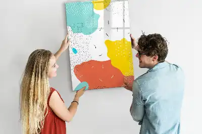 Magnetic dry erase board colorful doodles design