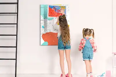 Magnetic dry erase board colorful doodles design