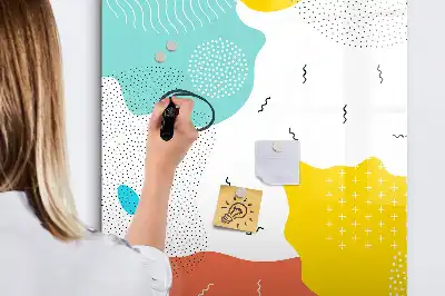 Magnetic dry erase board colorful doodles design