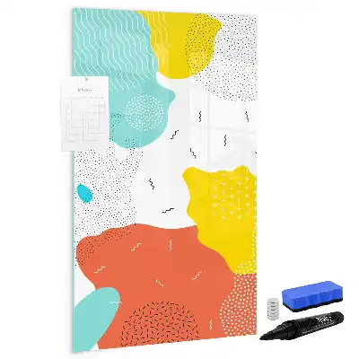 Magnetic dry erase board colorful doodles design