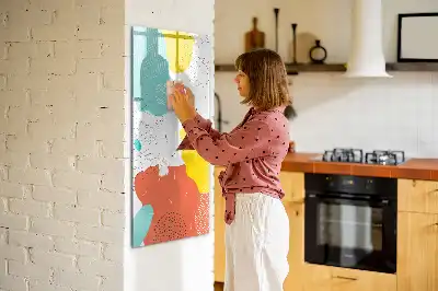 Magnetic dry erase board colorful doodles design