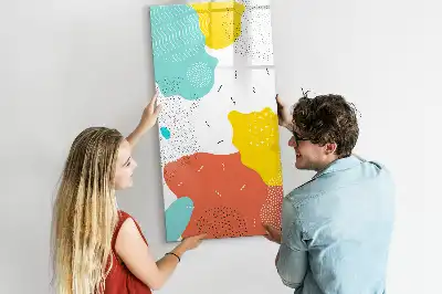 Magnetic dry erase board colorful doodles design