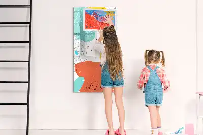 Magnetic dry erase board colorful doodles design