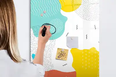 Magnetic dry erase board colorful doodles design