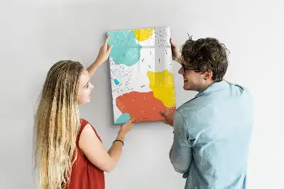 Magnetic dry erase board colorful doodles design