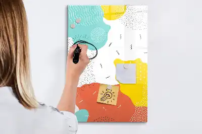 Magnetic dry erase board colorful doodles design
