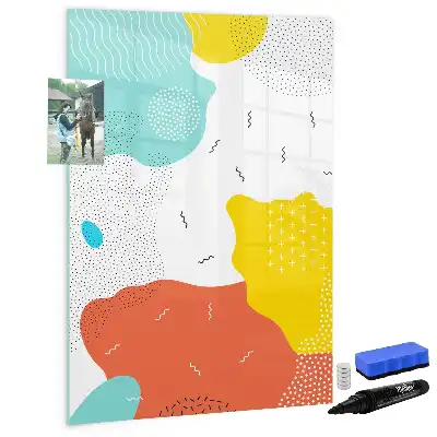 Magnetic dry erase board colorful doodles design
